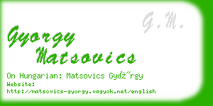 gyorgy matsovics business card